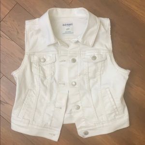 White Jean Vest- Old Navy